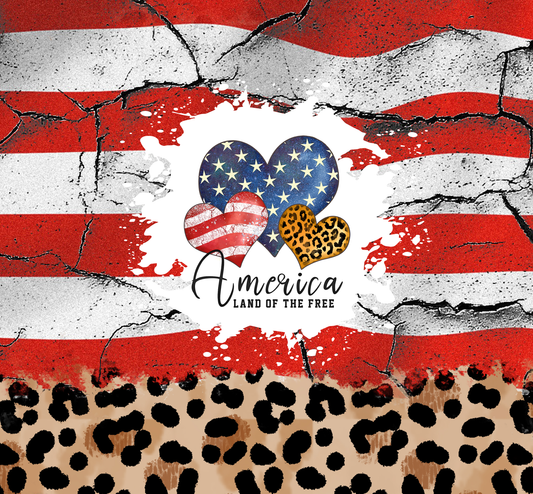 4th of July Leopard- Tumbler Transfer