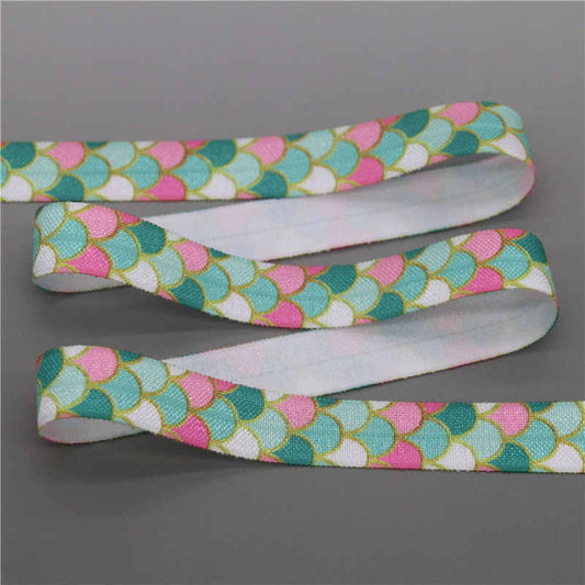 Mermaid Hair Tie Elastic - 5/8 Fold Over Elastic